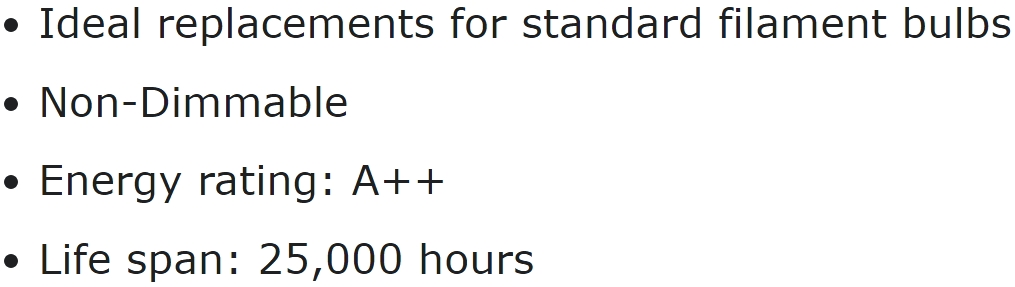 נורות נר LED PRO-ELEC הברגה E14 עדשה FILAMENT